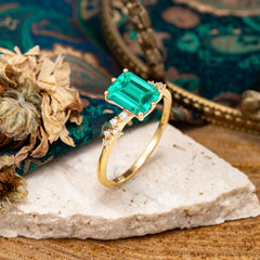 Timeless 3 Carat Emerald Cut Emerald Engagement Ring