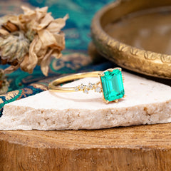 Timeless 3 Carat Emerald Cut Emerald Engagement Ring