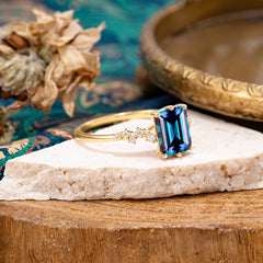 6 Prong Timeless 3 Carat Emerald Cut Alexandrite Engagement Ring