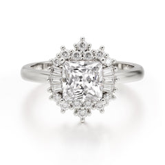 Dazzling Moissanite Princess Cut Cluster Ring – Pure Brilliance