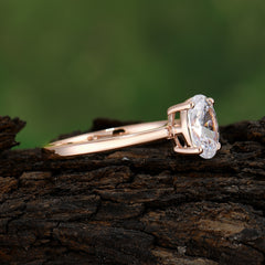 Minimalist Oval Cut 1.5 Carat Moissanite Solitaire Engagement Ring