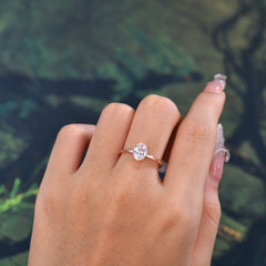 Minimalist Oval Cut 1.5 Carat Moissanite Solitaire Engagement Ring