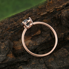 Minimalist Oval Cut 1.5 Carat Black Rutilated Quartz Solitaire Engagement Ring