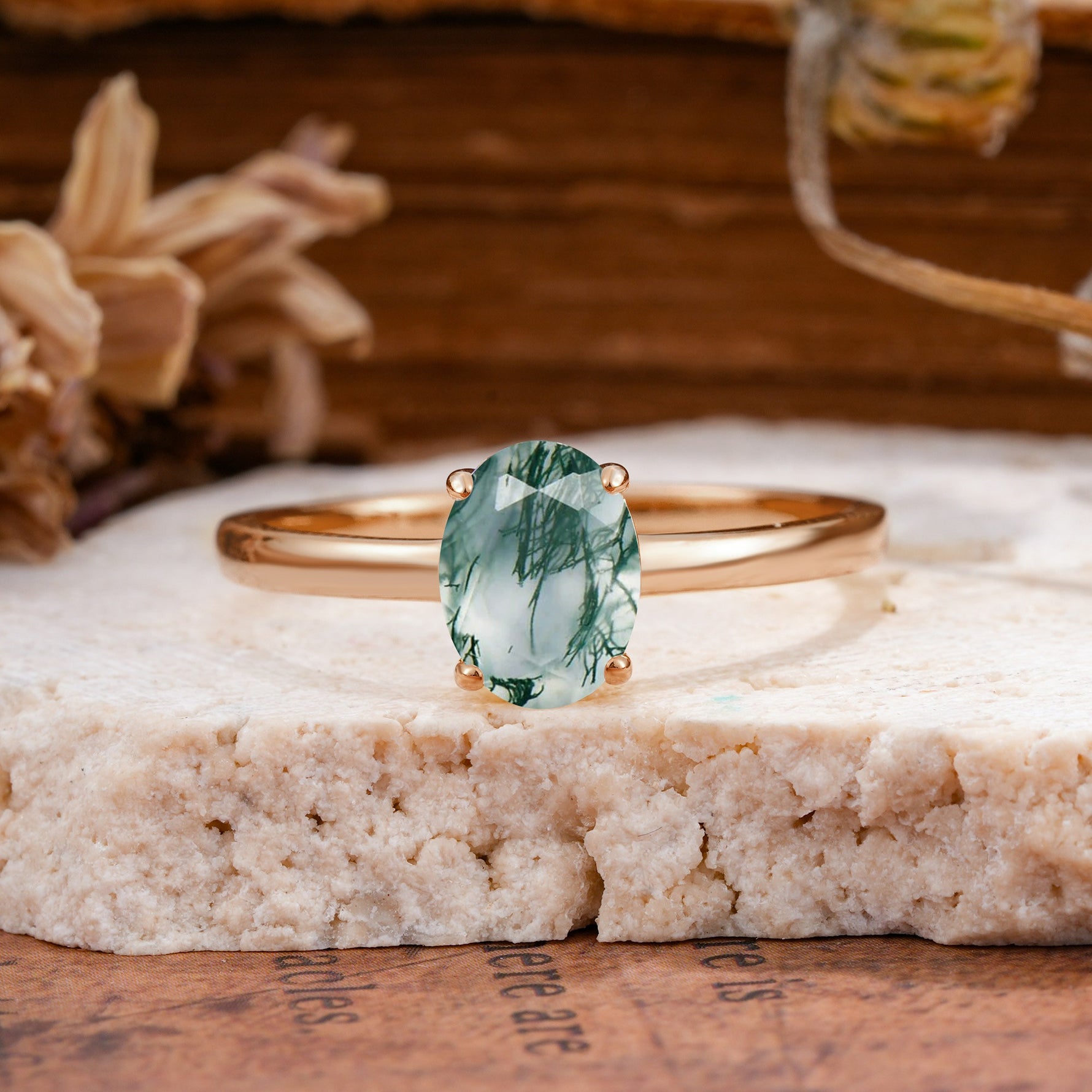 SR10856 Moss Agate Ring - Additional view