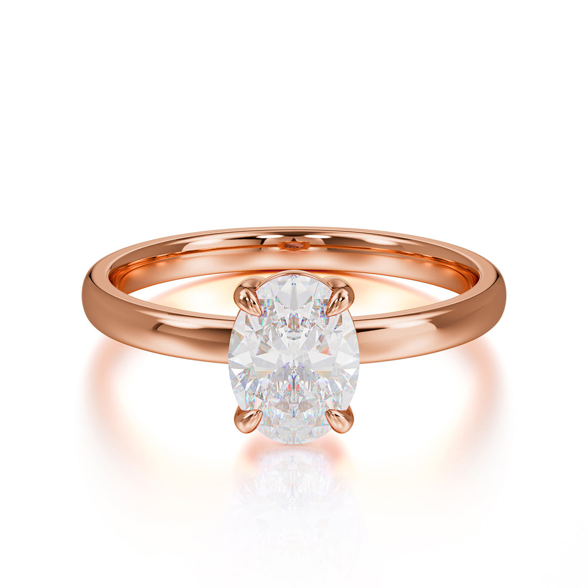Minimalist Oval Cut 1.5 Carat Moissanite Solitaire Engagement Ring