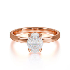 Minimalist Oval Cut 1.5 Carat Moissanite Solitaire Engagement Ring