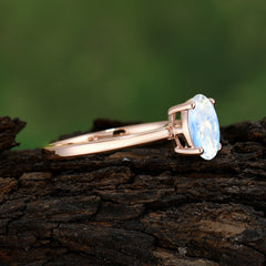Minimalist Oval Cut 1.5 Carat Moonstone Solitaire Engagement Ring