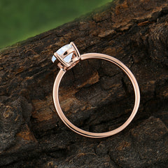 Minimalist Oval Cut 1.5 Carat Moonstone Solitaire Engagement Ring