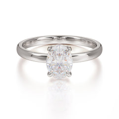 Minimalist Oval Cut 1.5 Carat Moissanite Solitaire Engagement Ring