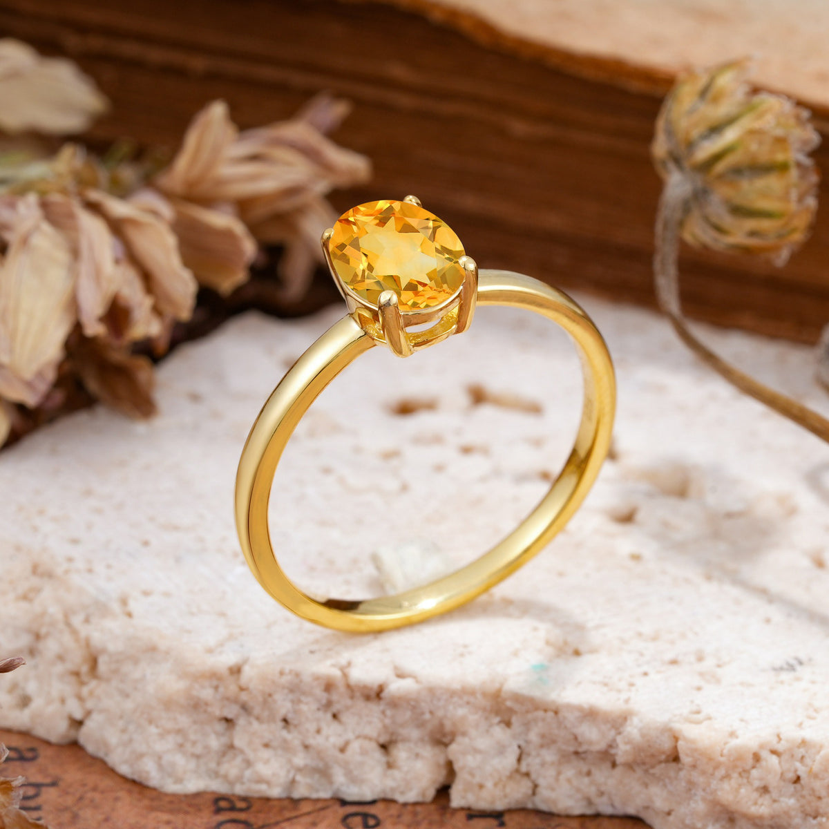 SR10856 Citrine Ring - White-Gold