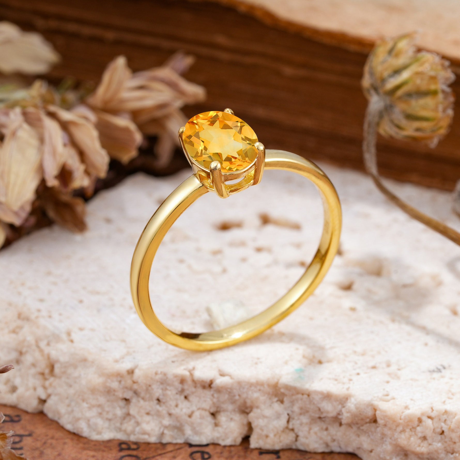 SR10856 Citrine Ring - White-Gold