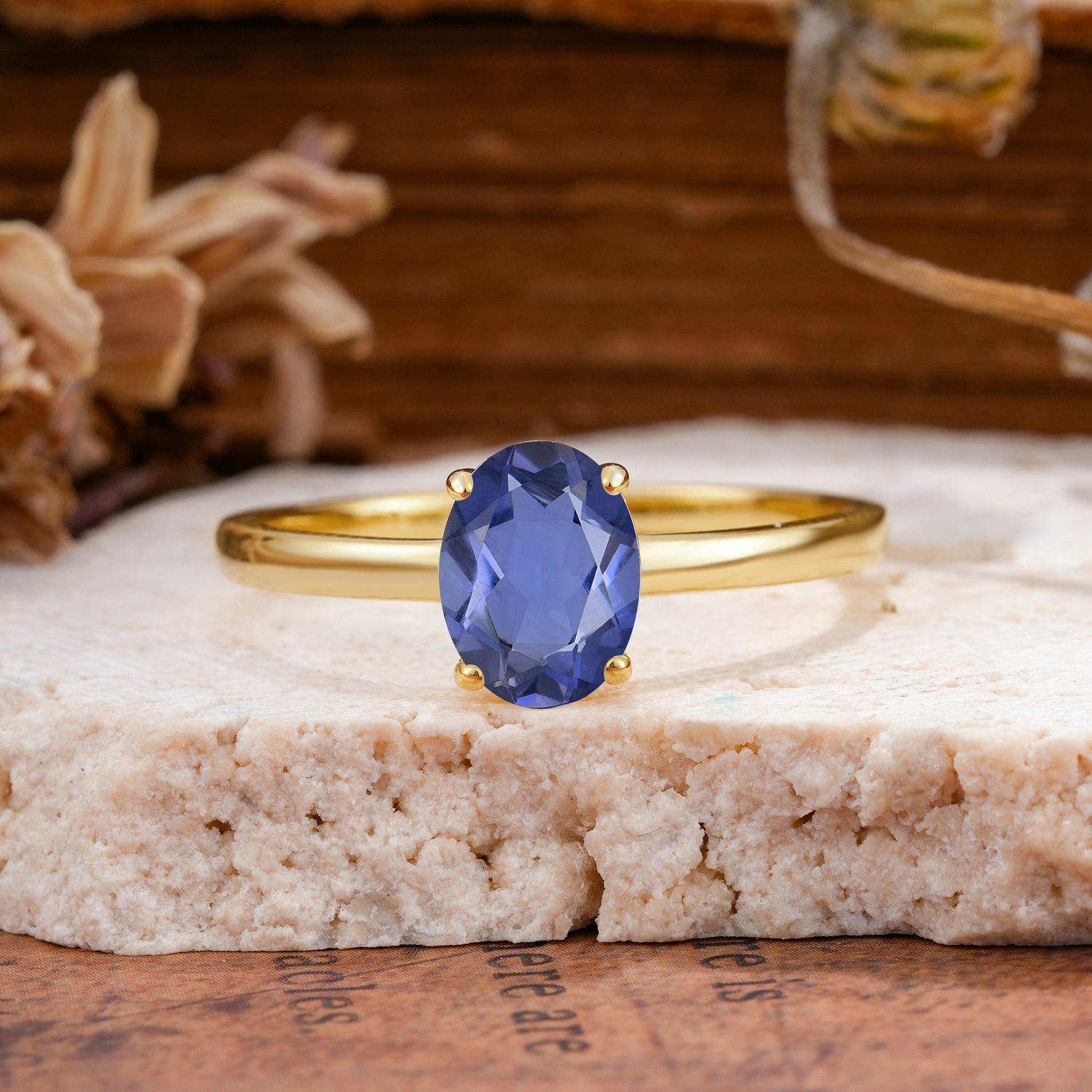 SR10856 Tanzanite Ring - Yellow-Gold