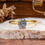 SR10856 Black Rutilated Quartz Ring - Yellow-Gold