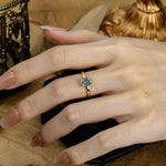 SR10856 Black Rutilated Quartz Ring - Rose-Gold