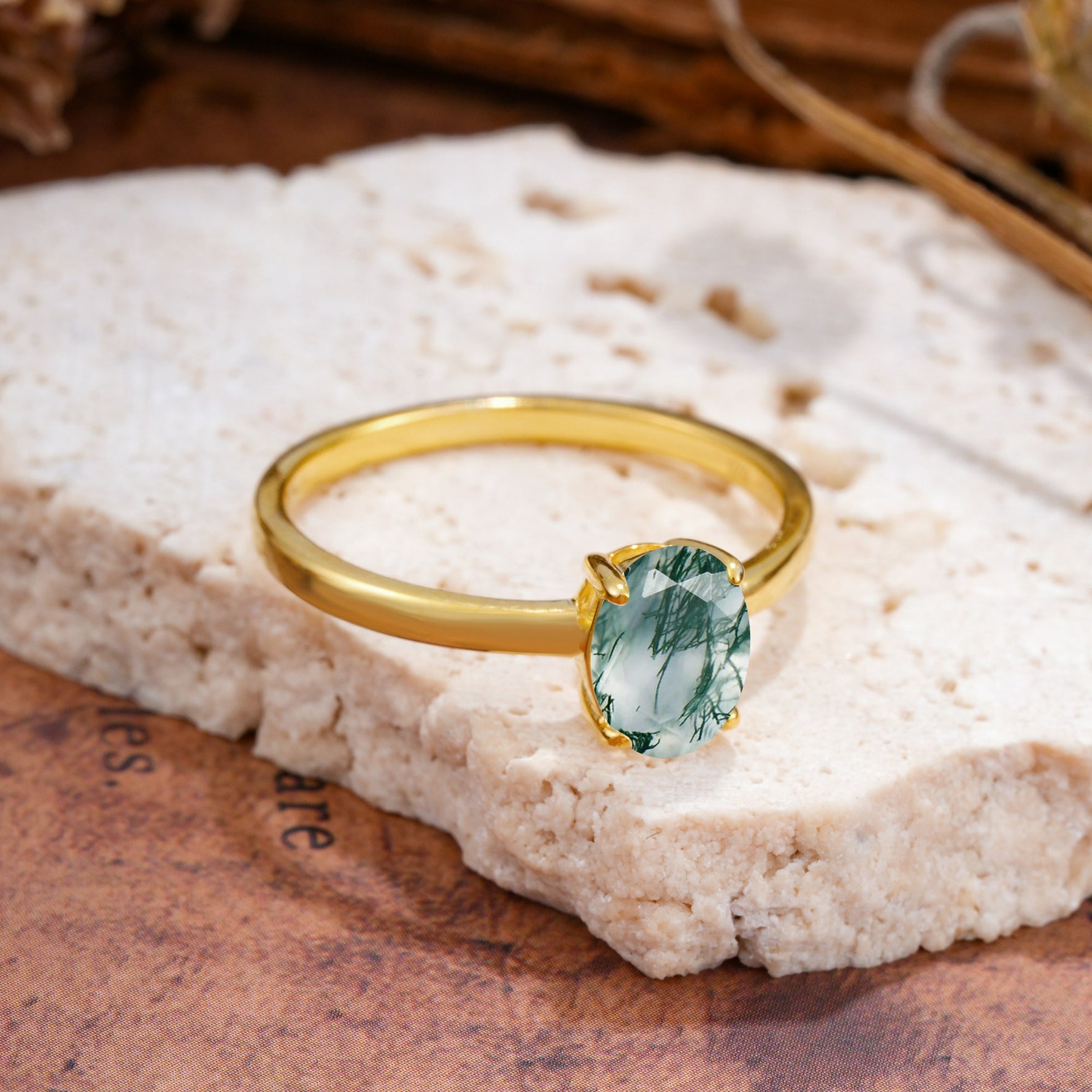 SR10856 Moss Agate Ring - Additional view