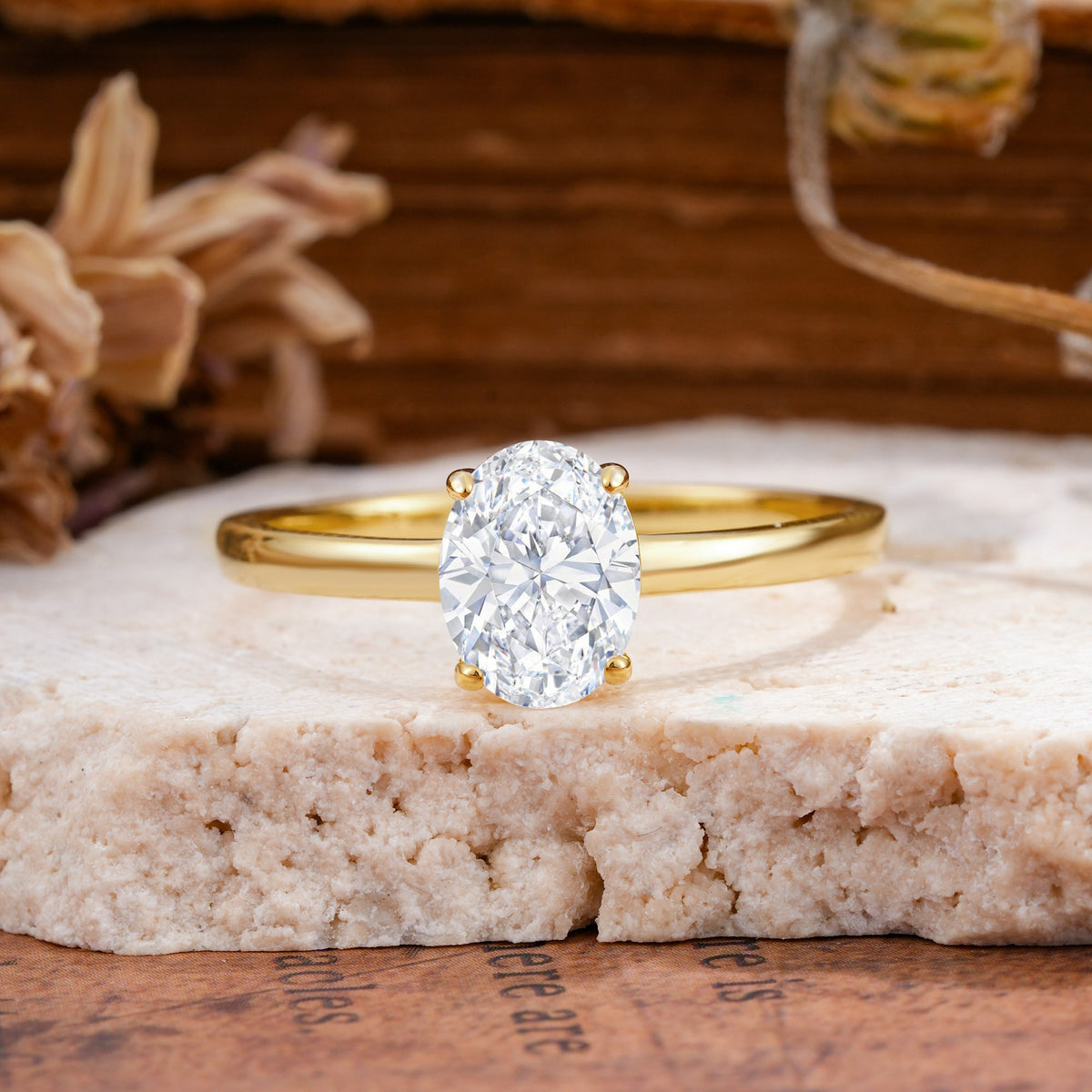 SR10856 Lab Diamond Ring - Yellow-Gold
