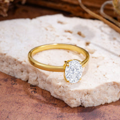Minimalist Oval Cut 1.5 Carat Lab Diamond Solitaire Engagement Ring