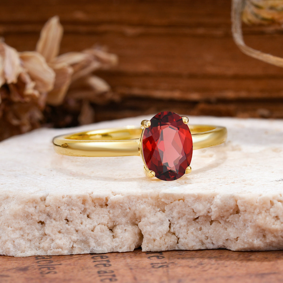SR10856 Garnet Ring - Additional view