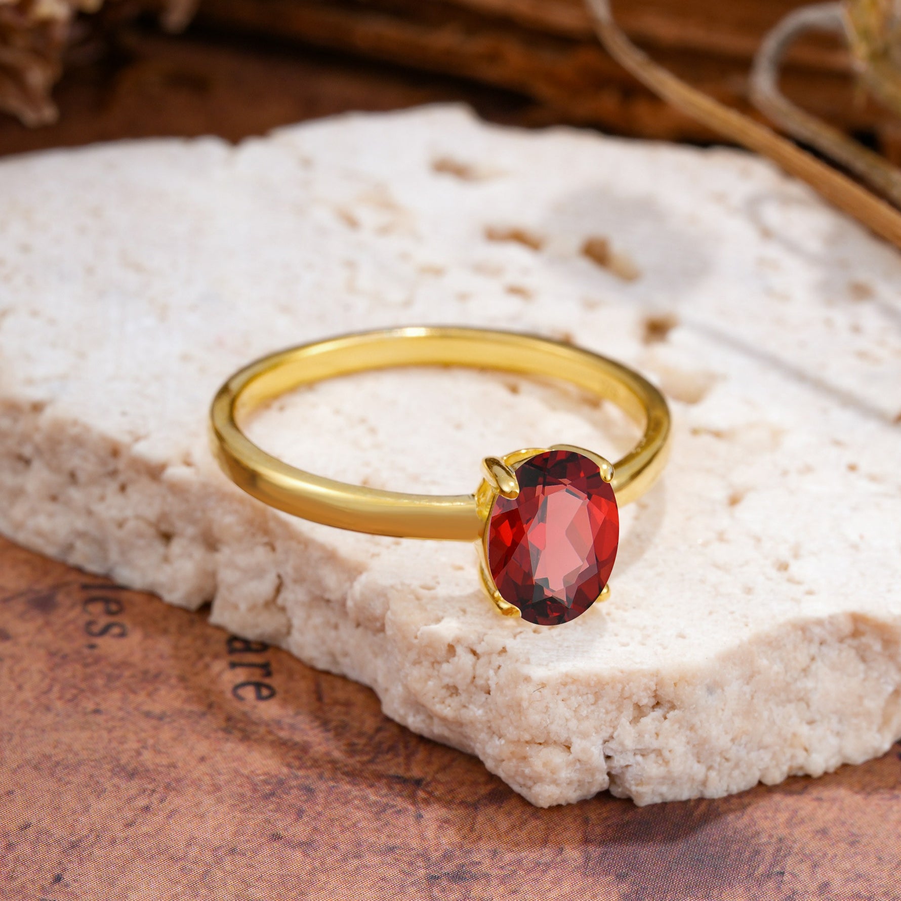 SR10856 Garnet Ring - Additional view