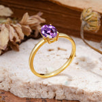 SR10856 Amethyst Ring - White-Gold