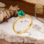 SR10856 Emerald Ring - White-Gold