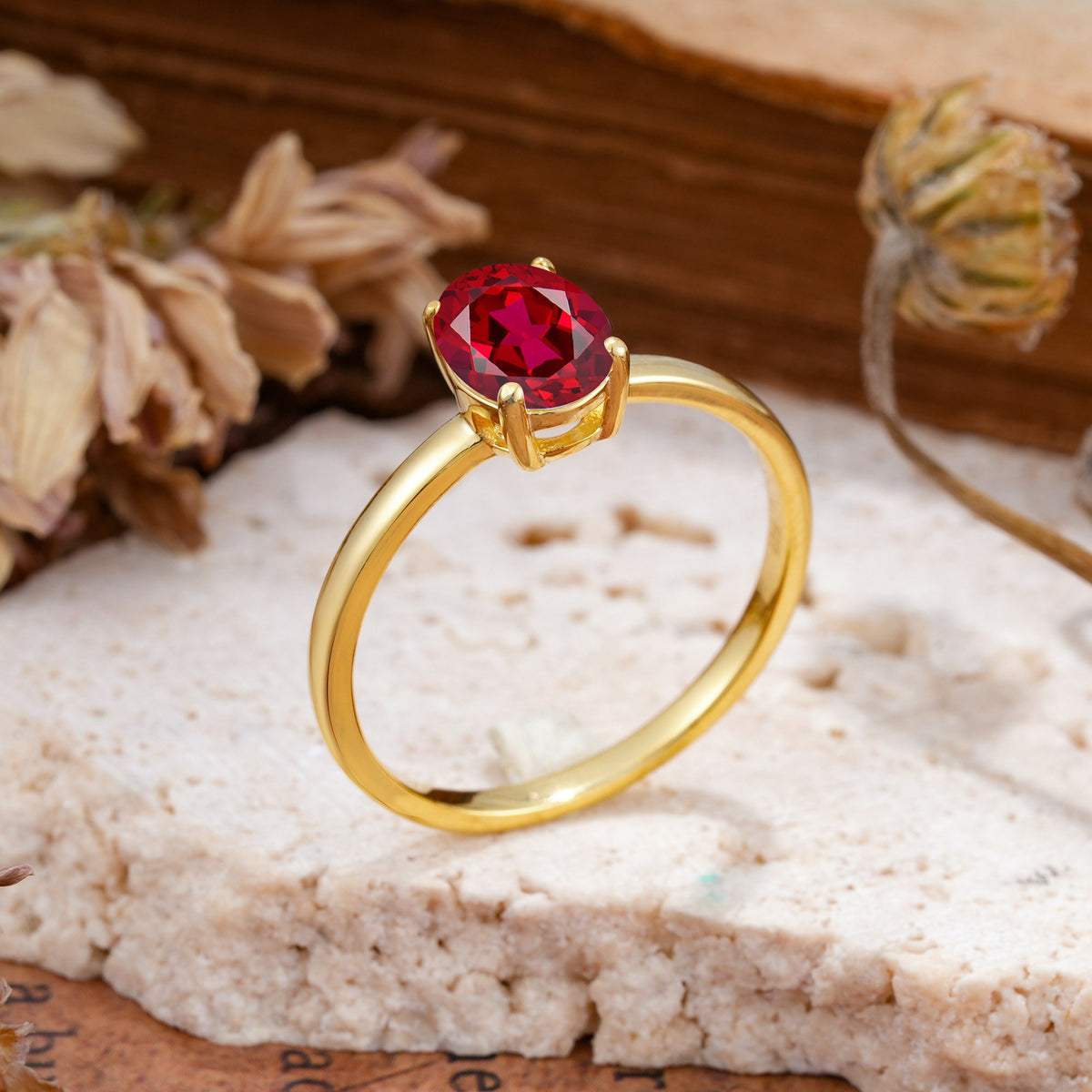 SR10856 Ruby Ring - White-Gold