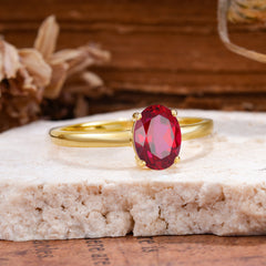 Minimalist Oval Cut 1.5 Carat Ruby Solitaire Engagement Ring