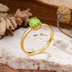 SR10856 Peridot Ring - White-Gold