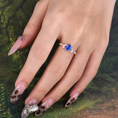 Pear Shaped Sapphire Engagement Ring Nature Inspired Promise Ring