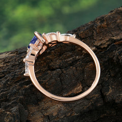 Pear Shaped Tanzanite Engagement Ring Nature Inspired Promise Ring