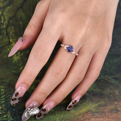 Pear Shaped Tanzanite Engagement Ring Nature Inspired Promise Ring