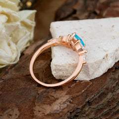 Pear Shaped Turquoise Engagement Ring Nature Inspired Promise Ring