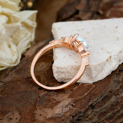 Pear Shaped Natural Moonstone Engagement Ring Nature Inspired Promise Ring