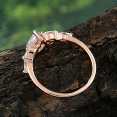Pear Shaped Moonstone Engagement Ring Nature Inspired Promise Ring