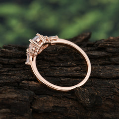 Oval Cut Moissanite Classic Side Stone Engagement Ring