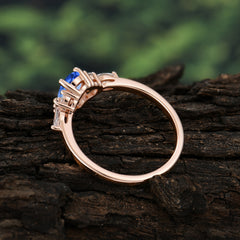 Oval Cut Sapphire Classic Side Stone Engagement Ring