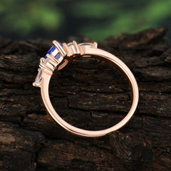 Classic Pear Shaped Side Stone Tanzanite Engagement Ring