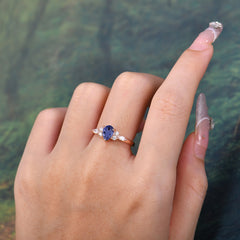 Classic Pear Shaped Side Stone Tanzanite Engagement Ring