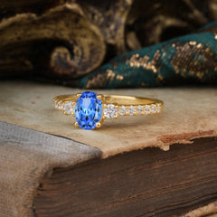 1 Carat Oval Cut 4 Prong Three Stone Sapphire Promise Ring Classic Wedding Ring