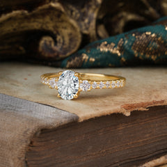 1 Carat Oval Cut Three Stone Lab Diamond Promise Ring Classic Wedding Ring