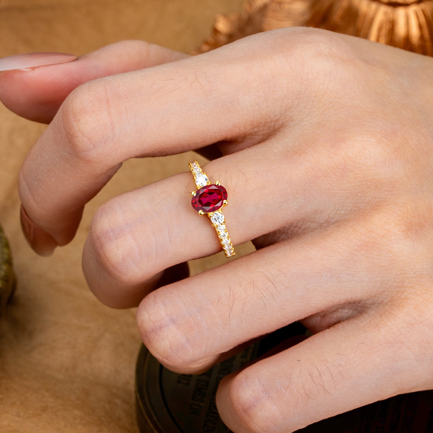 1 Carat Oval Cut 4 Prong Three Stone Ruby Promise Ring Classic Engagement Ring