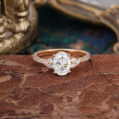 1.5 Carat Classic Vintage 4-Prong Oval Cut Moissanite Engagement Ring Anniversary Gift