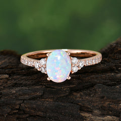 1.5 Carat Oval Cut Opal Engagement Ring Anniversary Gift