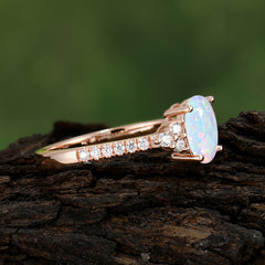 1.5 Carat Oval Cut Opal Engagement Ring Anniversary Gift