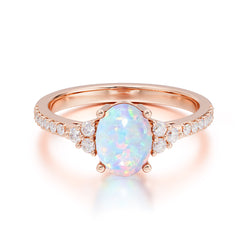 1.5 Carat Oval Cut Opal Engagement Ring Anniversary Gift