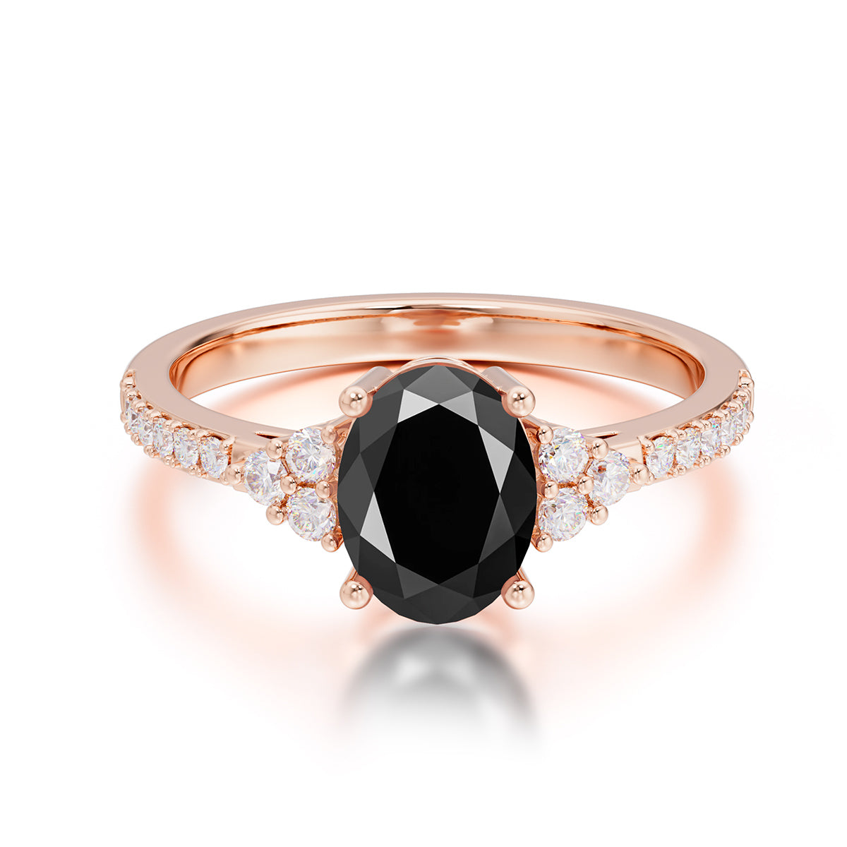 1.5 Carat Oval Cut Black Onyx Engagement Ring Anniversary Gift