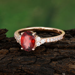 1.5 Carat Oval Cut Garnet Engagement Ring Anniversary Gift