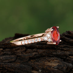 1.5 Carat Oval Cut Garnet Engagement Ring Anniversary Gift