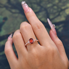 1.5 Carat Oval Cut Garnet Engagement Ring Anniversary Gift