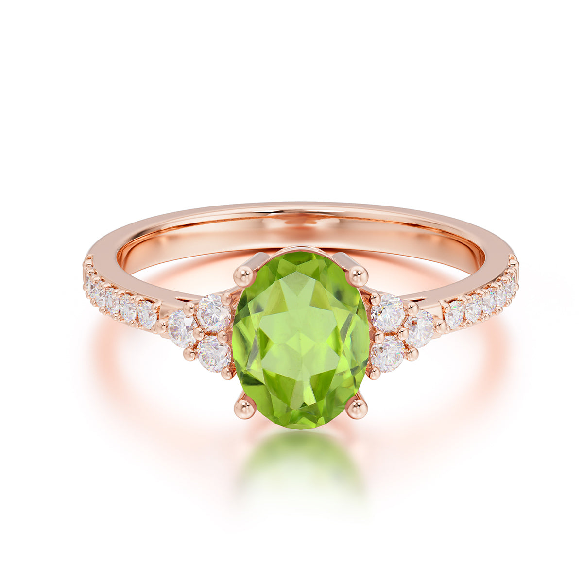 1.5 Carat Oval Cut Peridot Engagement Ring Anniversary Gift